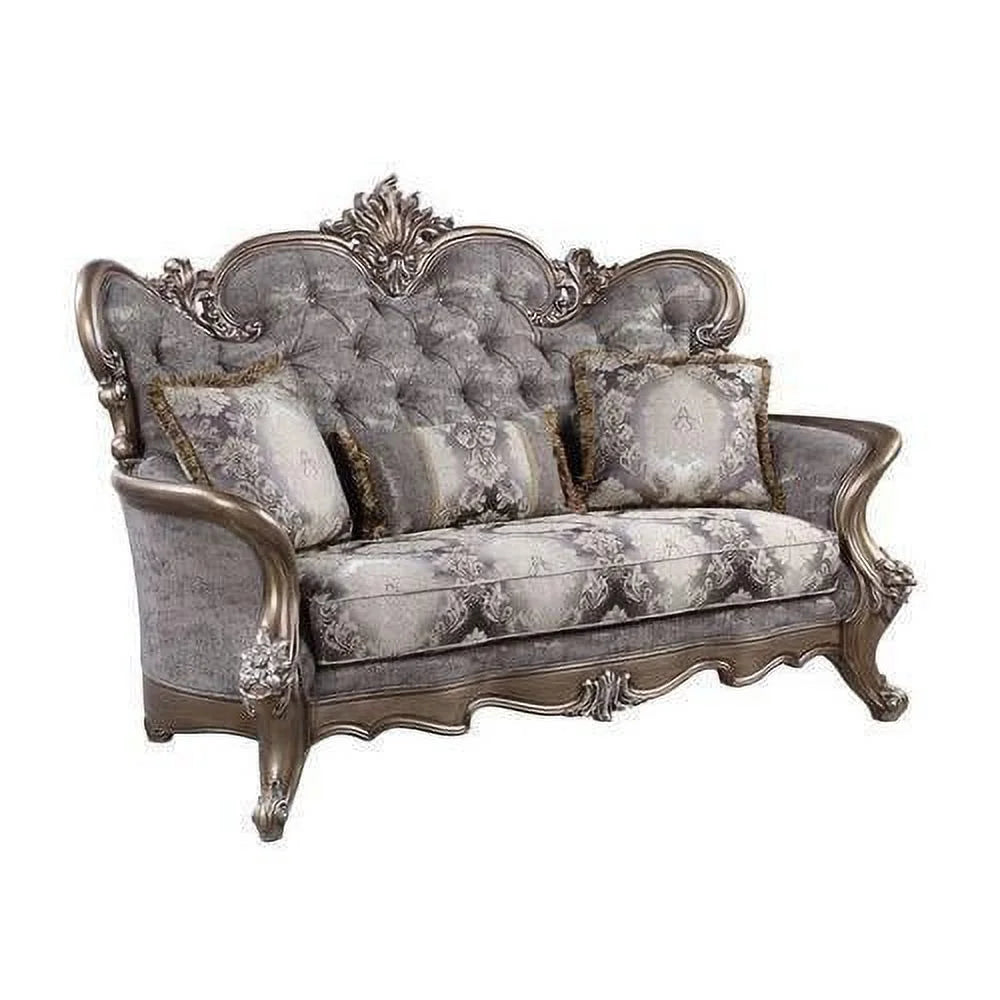 Gray Fabric Sofa and Loveseat B1726