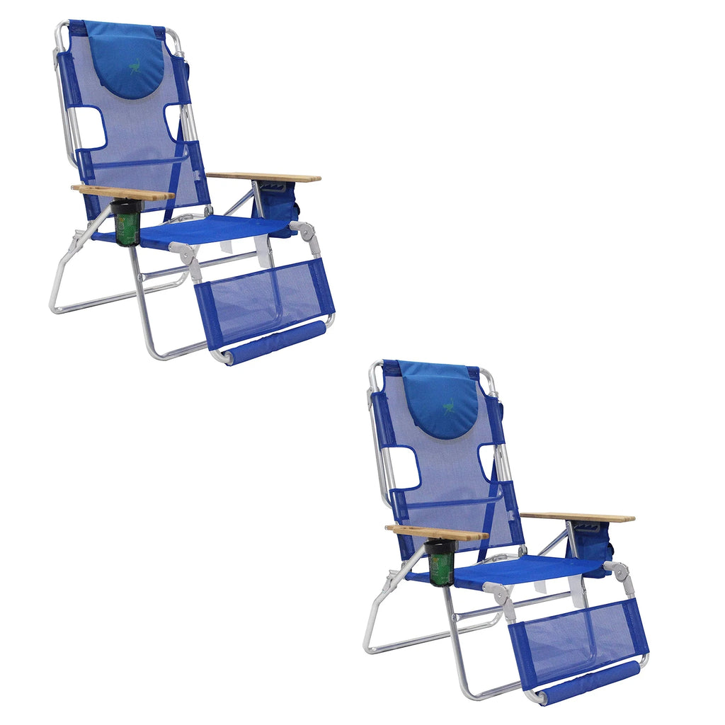 Blue 16" Tall Outdoor Lounge Reclining Chair 2 Pack A8623