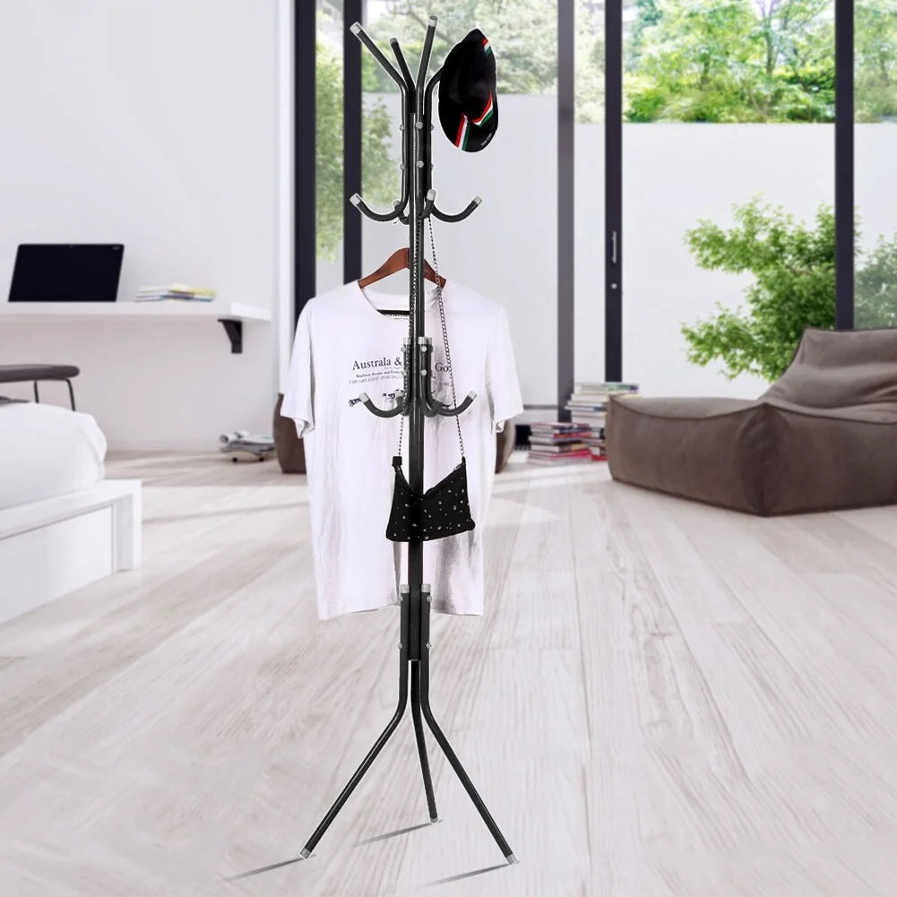 Stainless Steel Coat Rack with 12 Hooks Q623