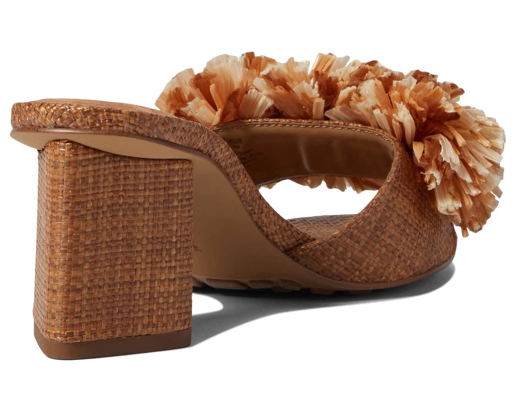 Brown Slip On Block Heeled Mules P24956
