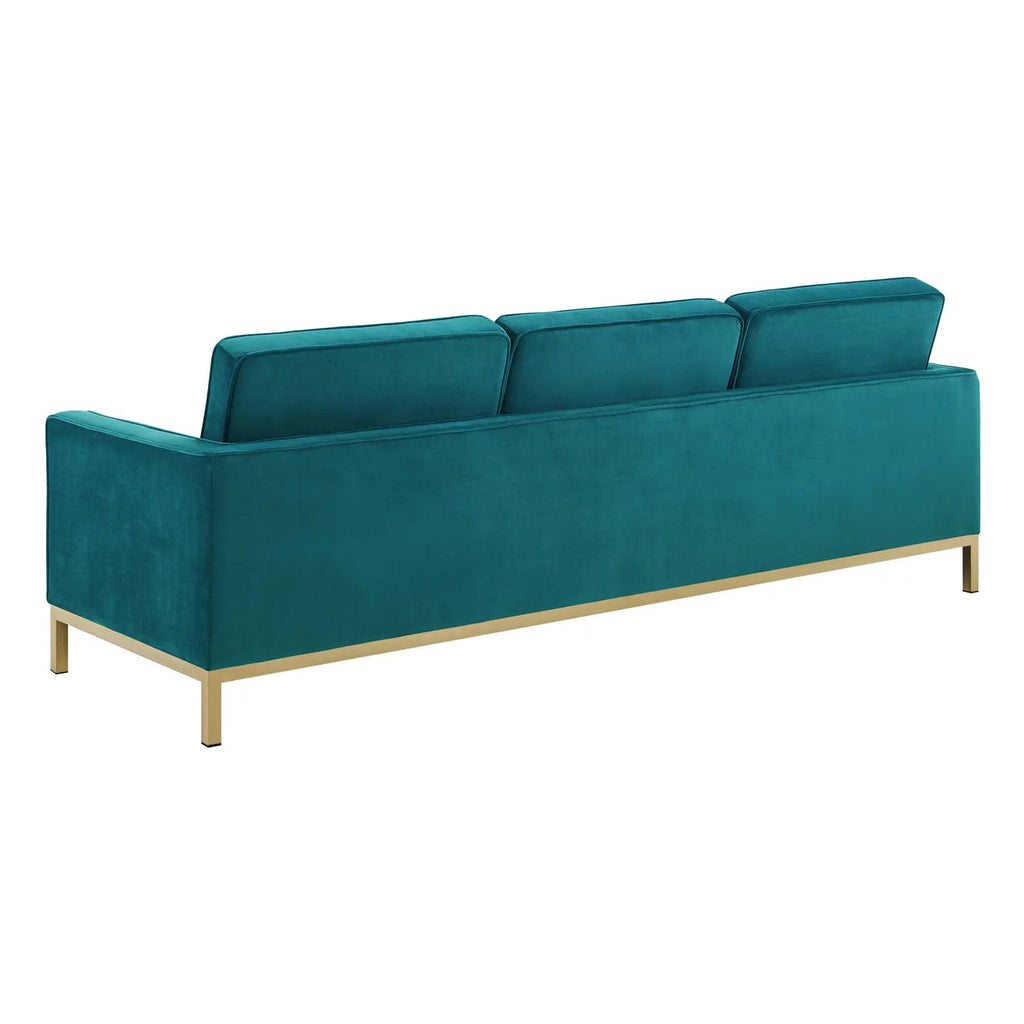Gold Teal Velvet Sofa M351504