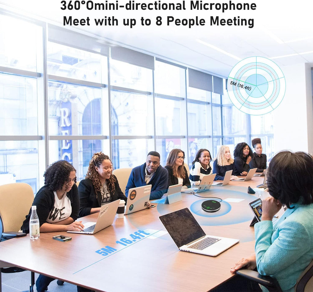 USB Speakerphone Conference Microphone with 4 AI Microphones Noise Cancellation T269
