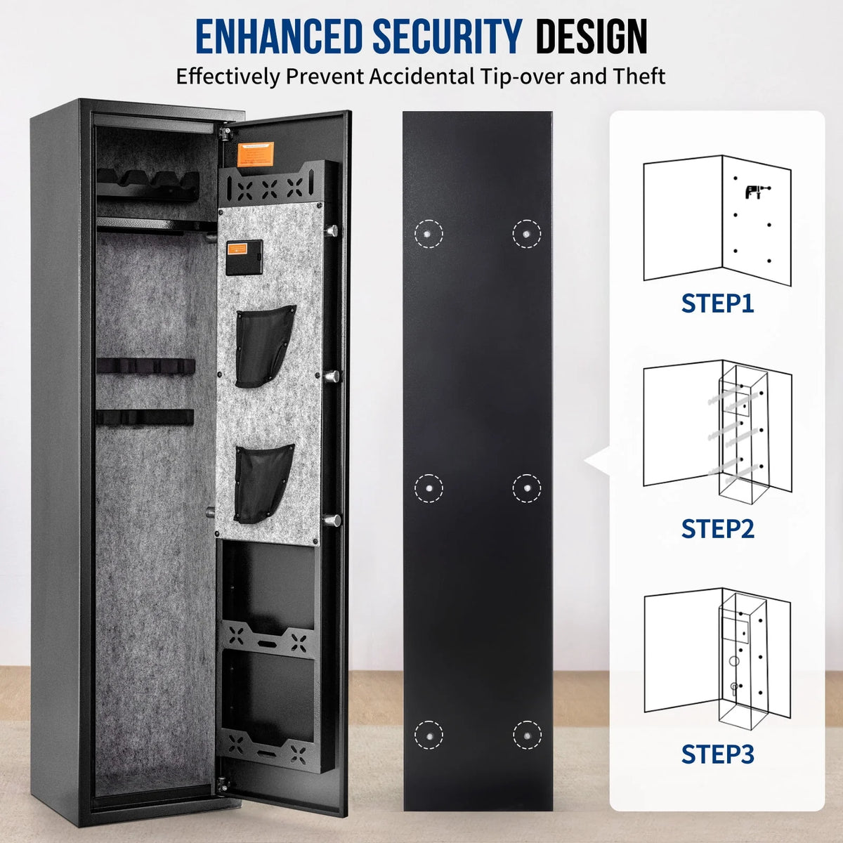 Large Fingerprint Biometric Gun Cabinet N354