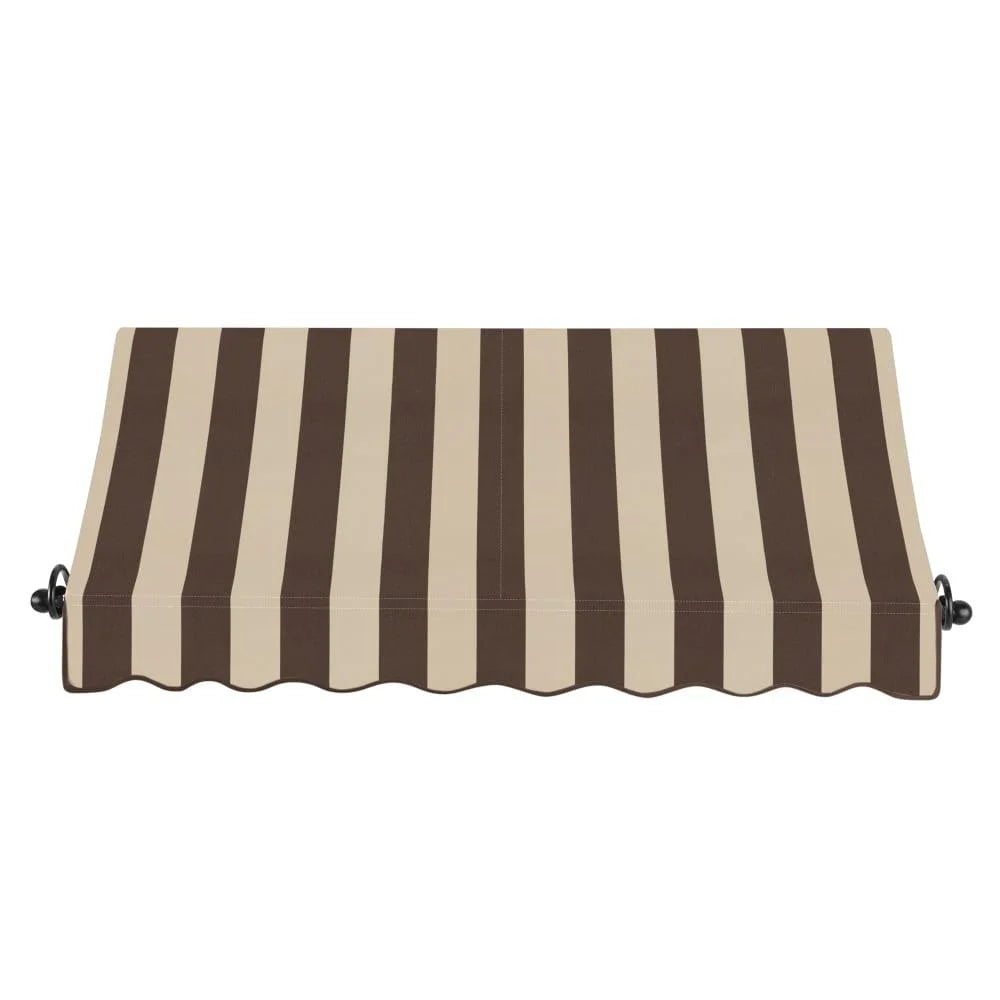 Brown/Tan Stripe Acrylic Fixed Awning X2755