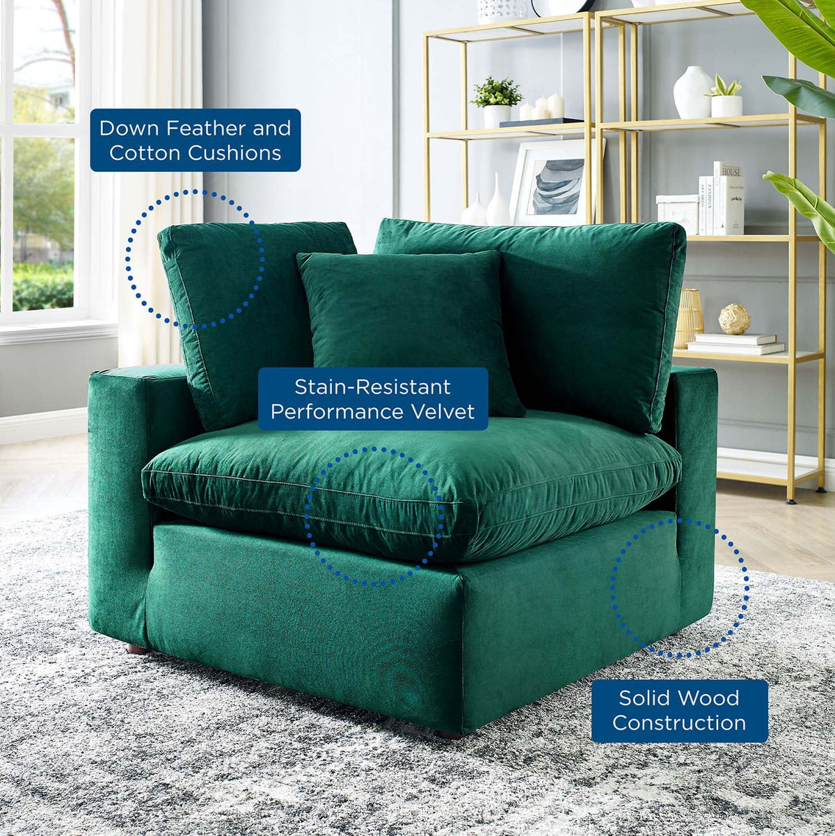 Green Velvet Accent Chair O975