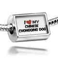 I Love my Chinese Chongqing Dog 925 Sterling Silver Bead J8497
