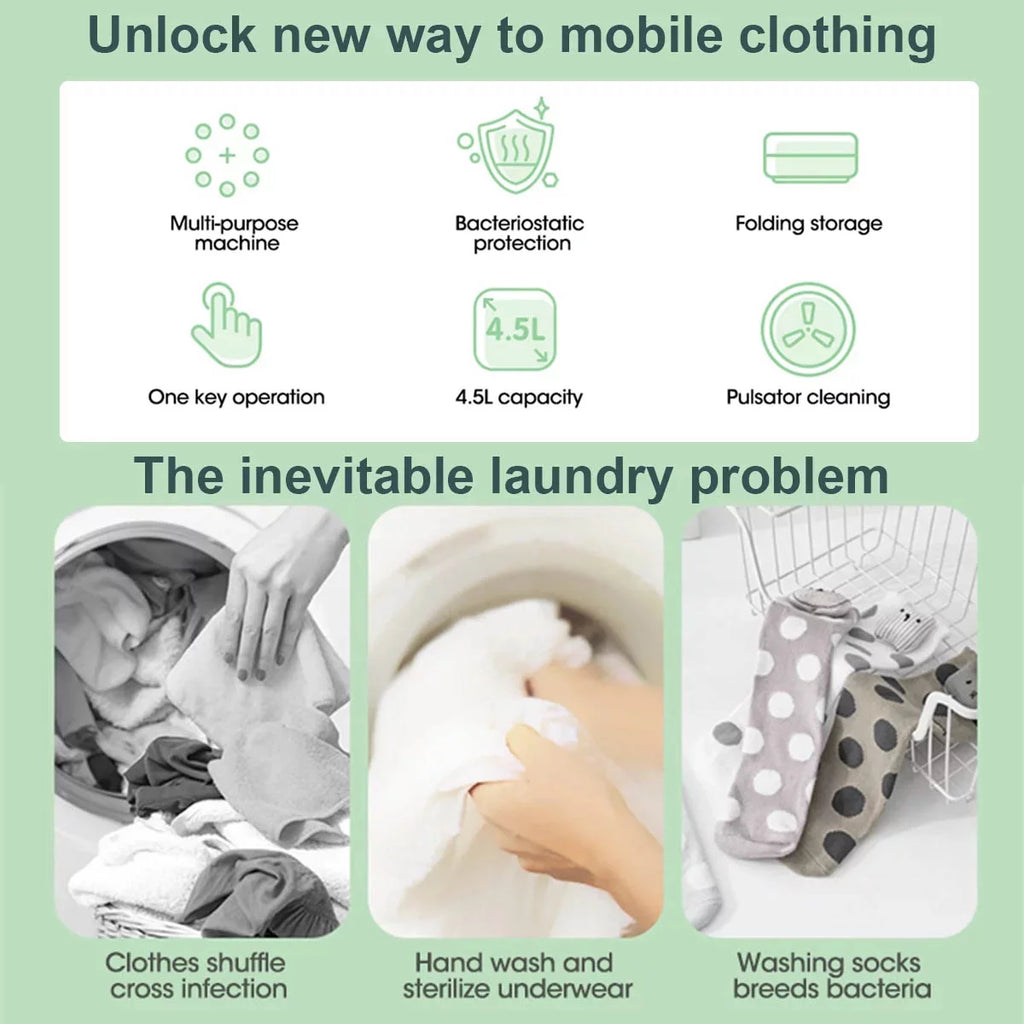 Foldable Mini Washing Machine 3 Speeds Timed N65000