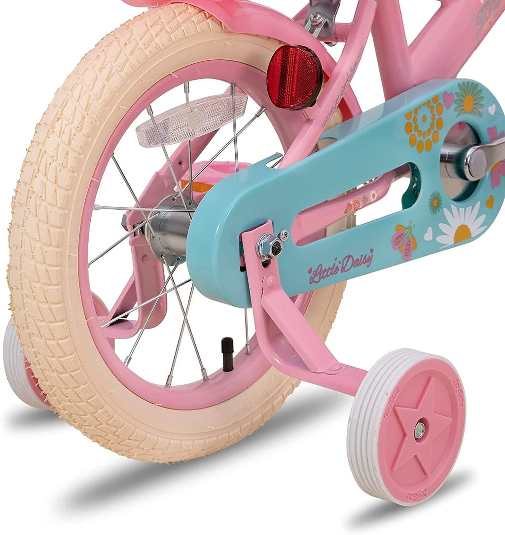 12 Inch Kids Bike with Training Wheels and Basket Pink W90085
