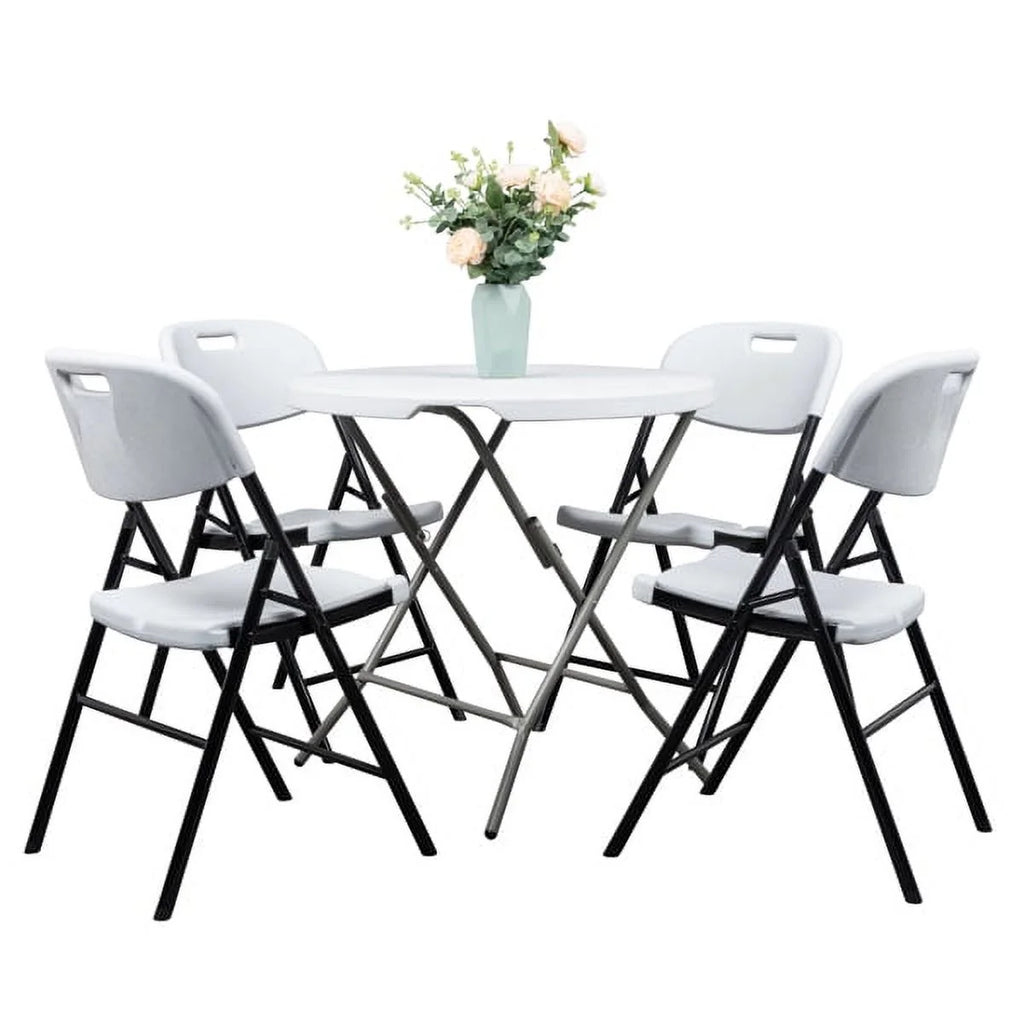 White 4 Pack Plastic Folding Chairs U4101