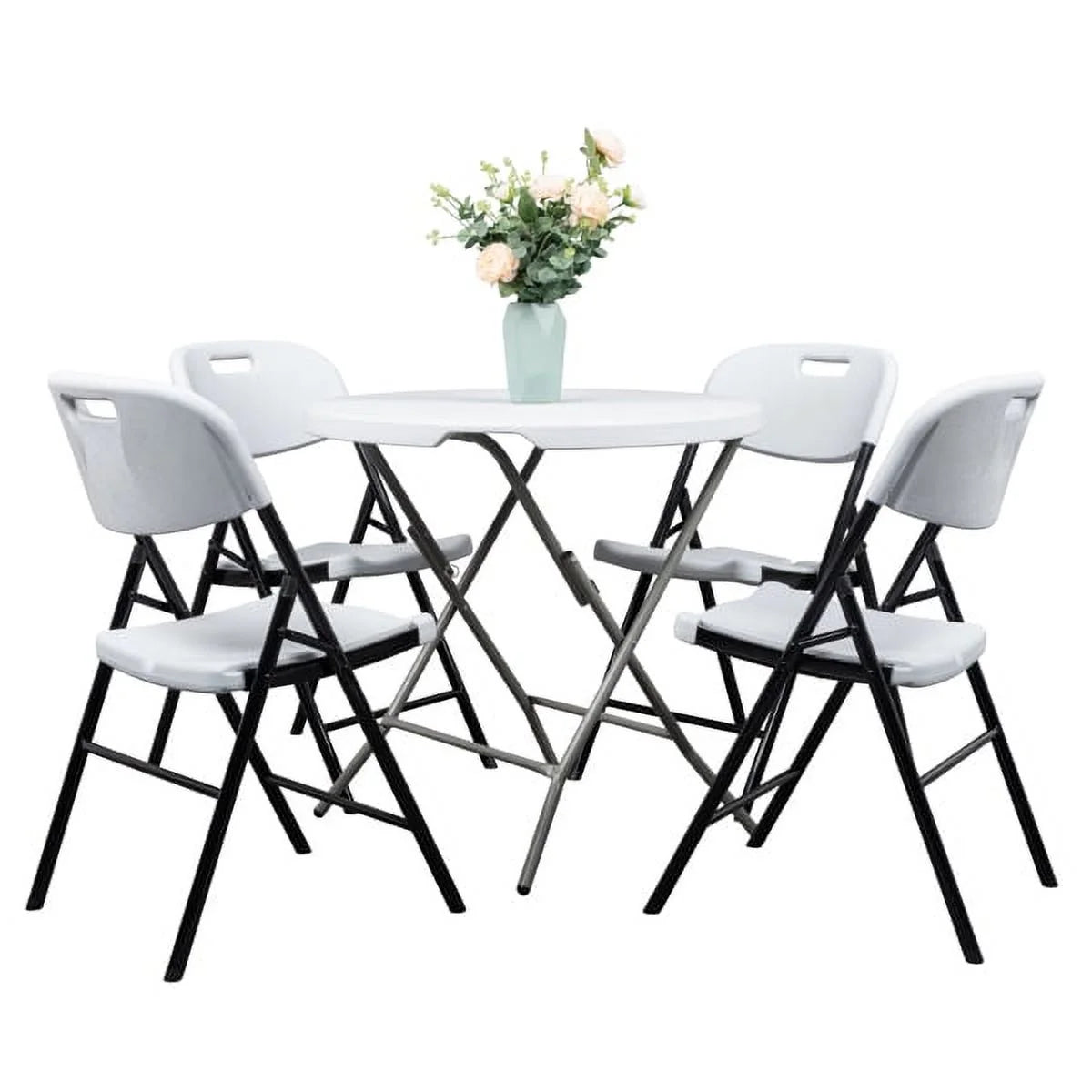 White 4 Pack Plastic Folding Chairs U4101