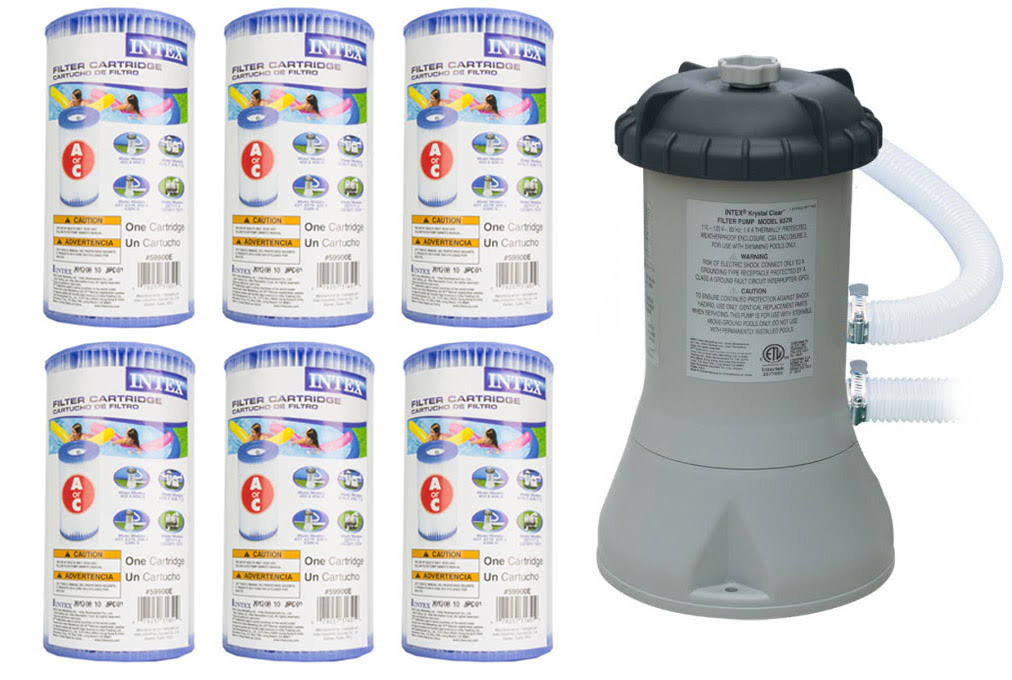 Pool Filter Pump with 6 Type A Filter Cartridges L966