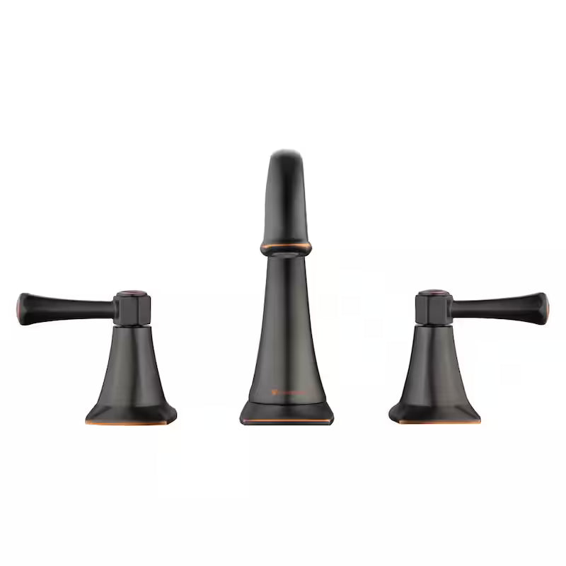 8 in. Widespread Double-Handle High-Arc Bathroom Faucet in Bronze Q341432