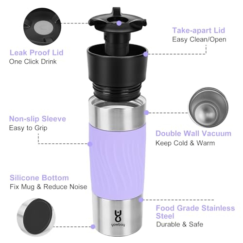 16 oz Stainless Steel Insulated Travel Coffee Mug B525279