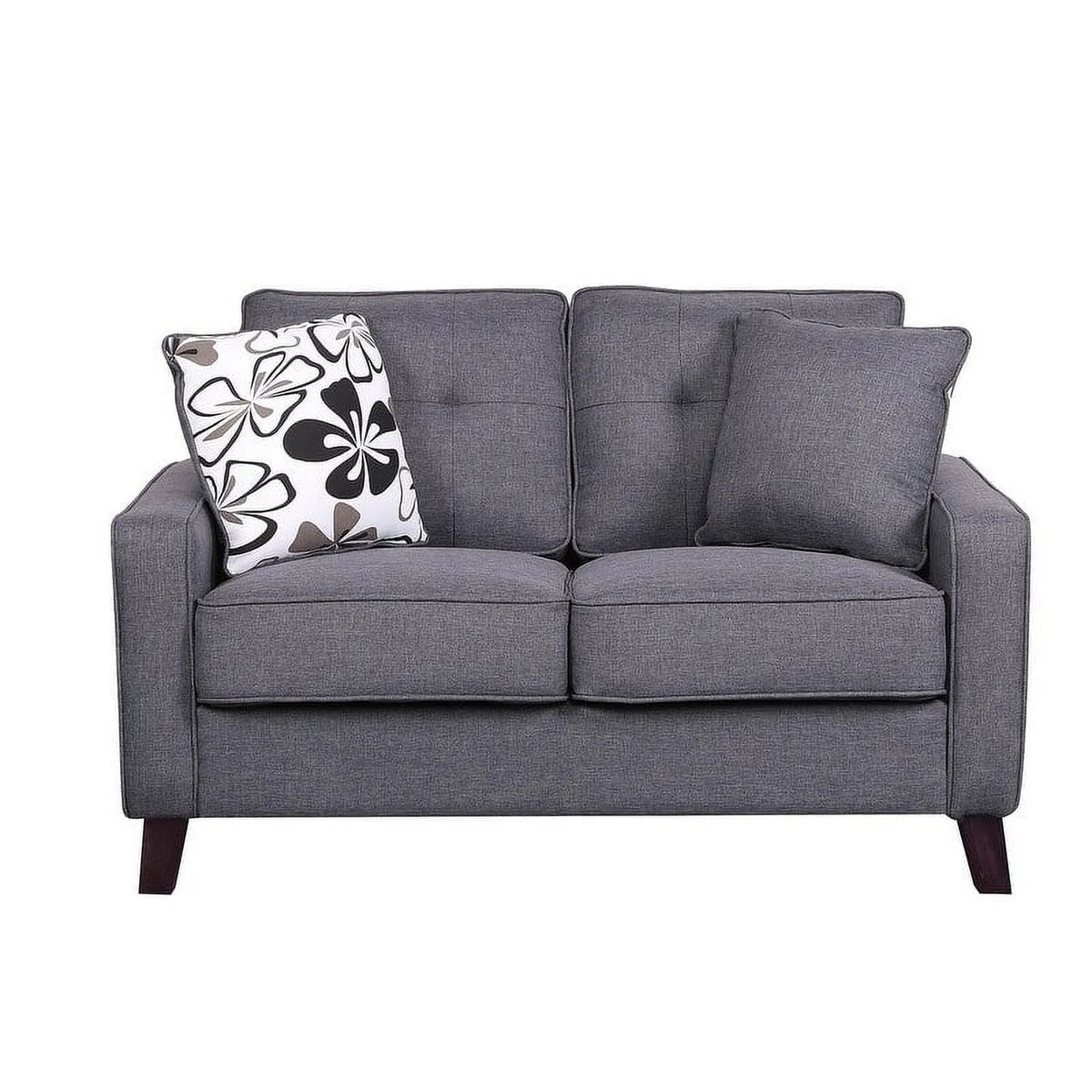 Beige Linen Upholstered Tufted Loveseat T754854