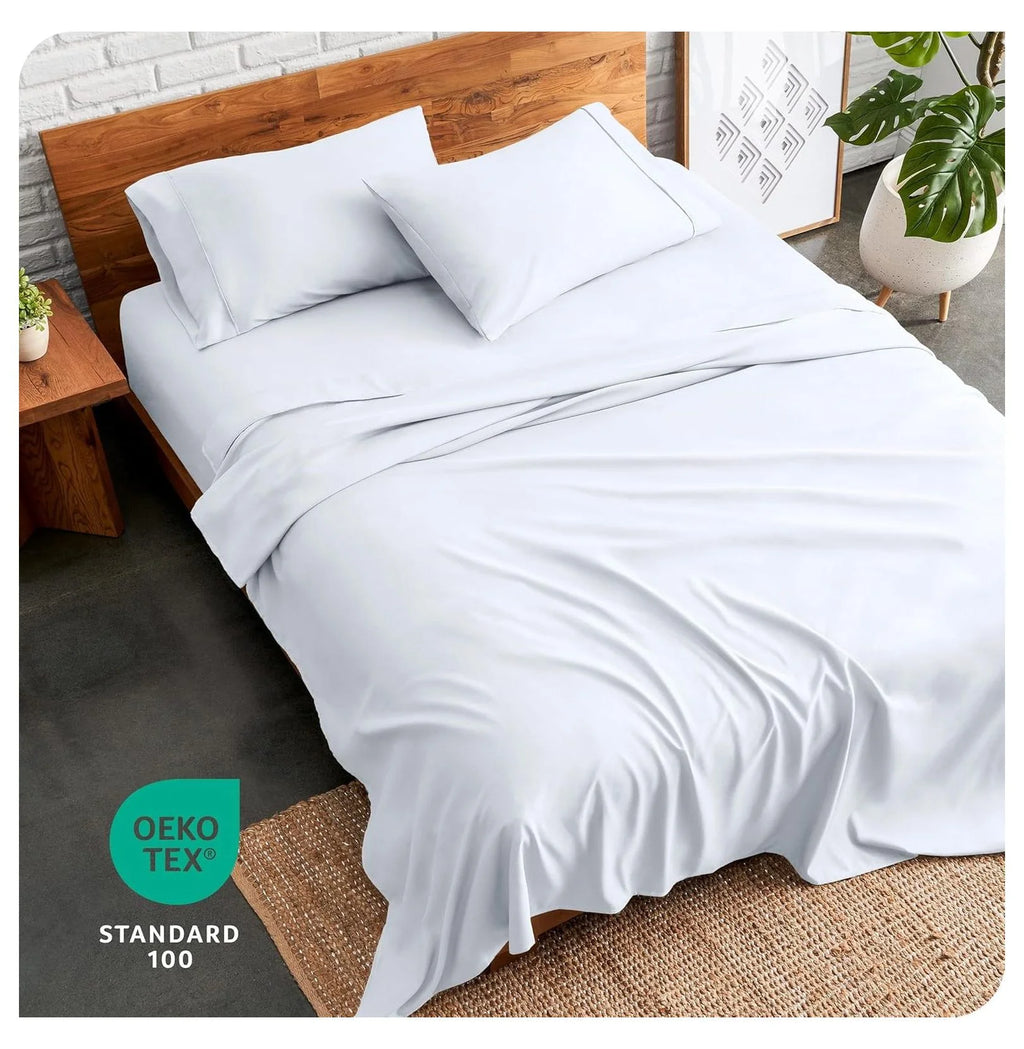 Queen 4 Piece Microfiber Bed Sheet Set with Pillowcases C1444