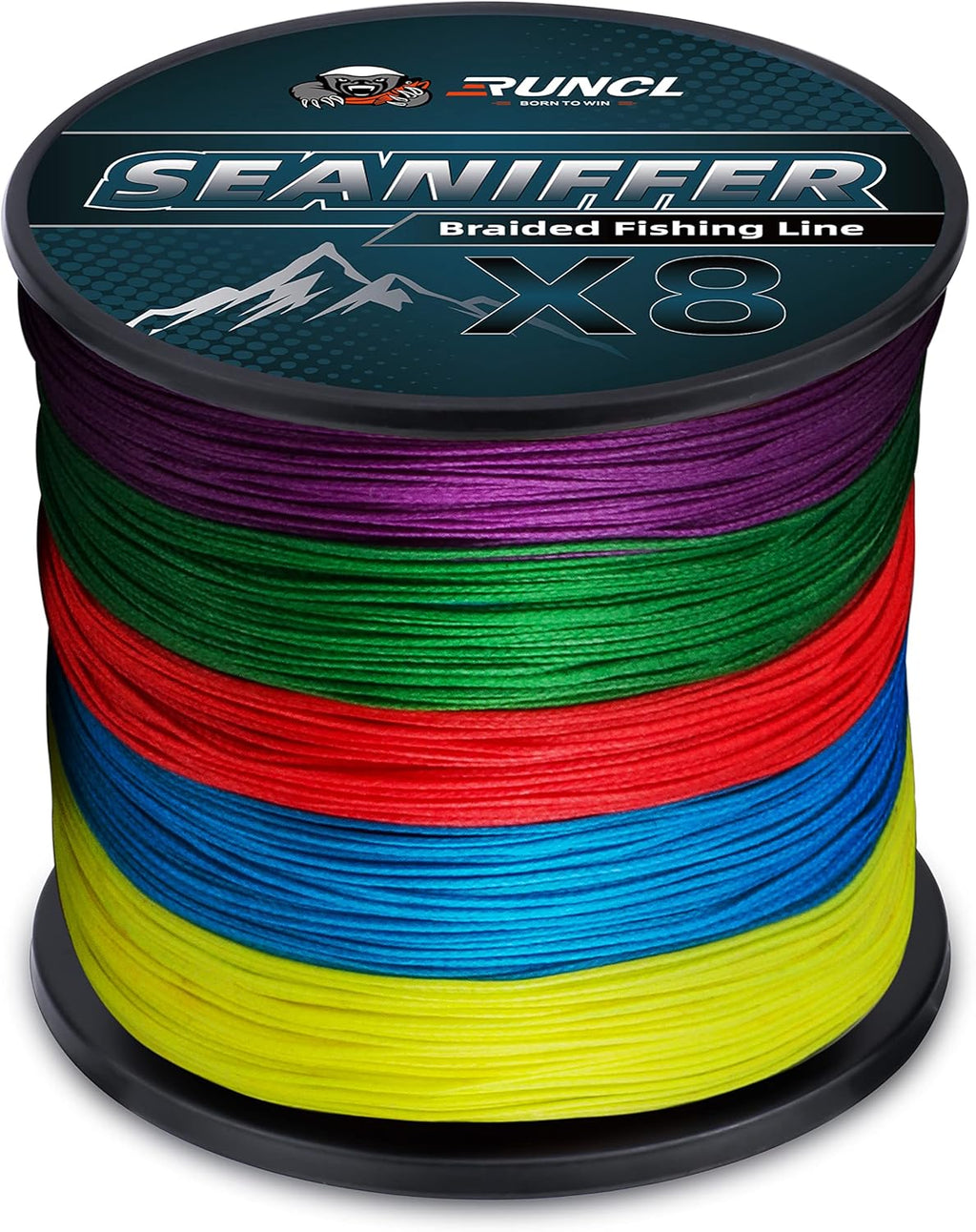 Braided Fishing Line, Multicolor, 328/546/1093Yds, 8-200LB, Pack of 2 E70249