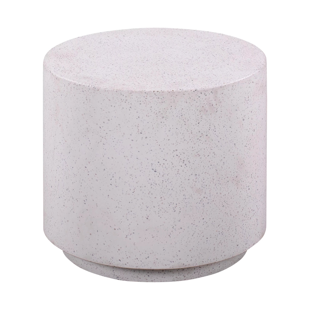 Round Light Speckled Concrete Side Table H3762