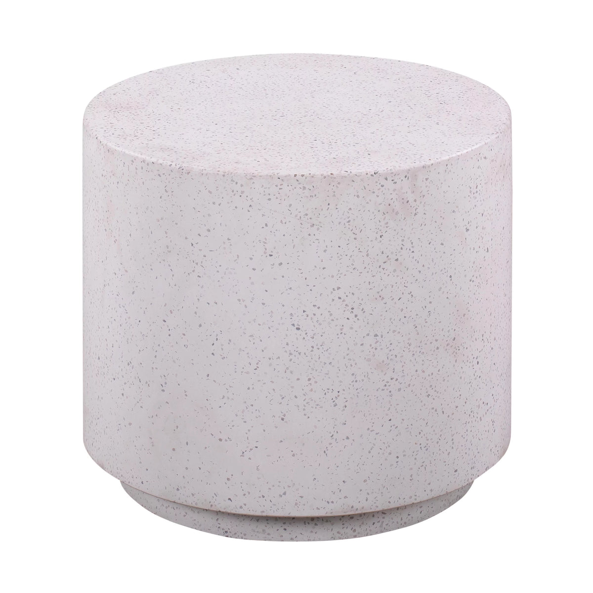 Round Light Speckled Concrete Side Table H3762