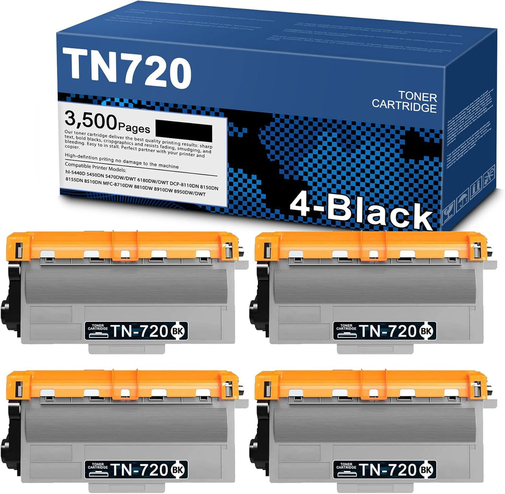 4 Pack Black TN720 Toner Cartridge L6508
