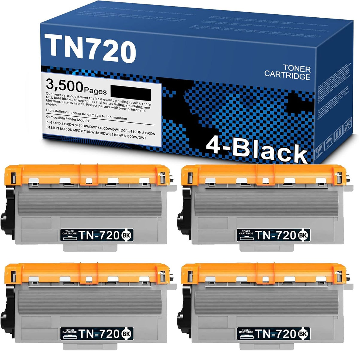 4 Pack Black TN720 Toner Cartridge L6508