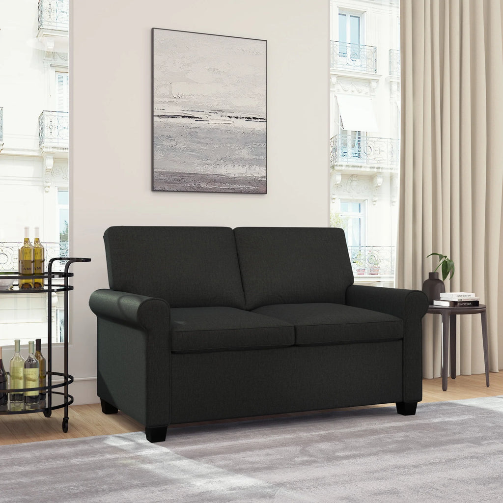 Black Twin Sleeper Loveseat T580
