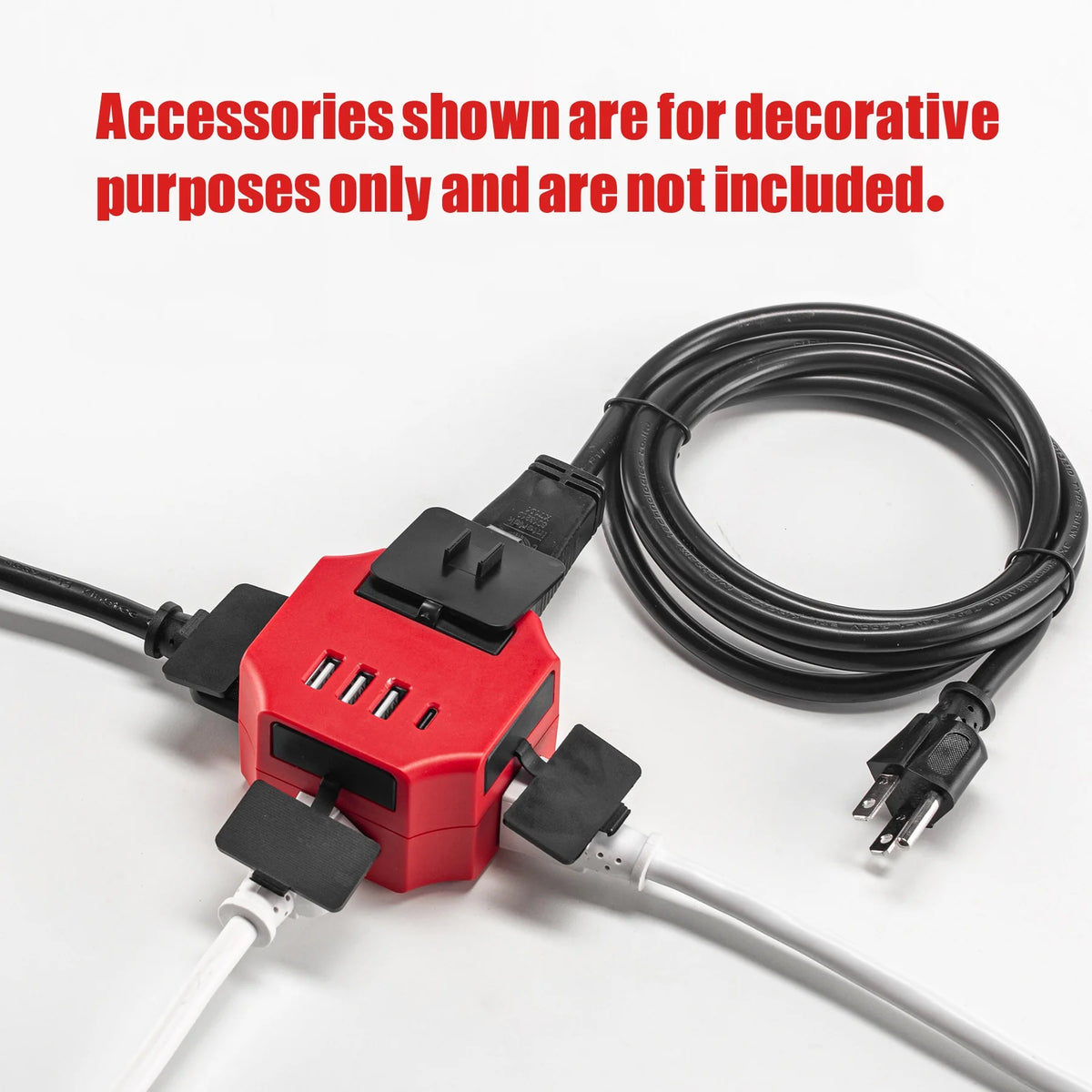 6 Feet 16AWG 3 USB A 1 USB C Power Cord Y917518