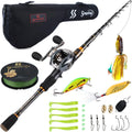 Fishing Rod and Reel Combo, 11+1 BB Baitcasting Reel with Telescopic Fishing Rod R3275