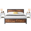 3-Piece Bedroom Set with Queen Size Bed Frame and Nightstands S606670